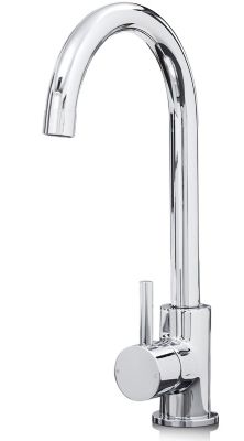 EVO ELERA CHROME MONO SINGLE LEVER SIDE ACTION SWAN NECK KITCHEN SINK MIXER TAP with SWIVEL SPOUT, KTAP006CP